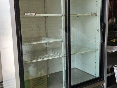 True TSD-47G Commercial Two-Door Sliding Glass Refrigerator Stainless Steel