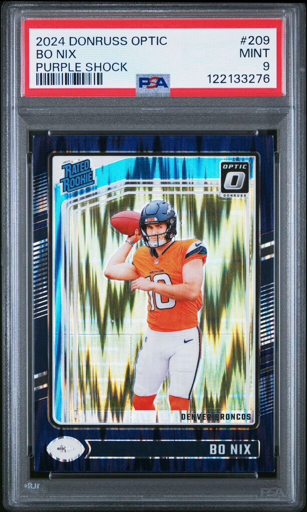 2024 Optic Bo Nix Purple Shock #209 PSA 9