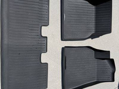 Tesla Model Y All-Weather Floor Mats - Front & Rear, Black Rubber - Excellent Condition