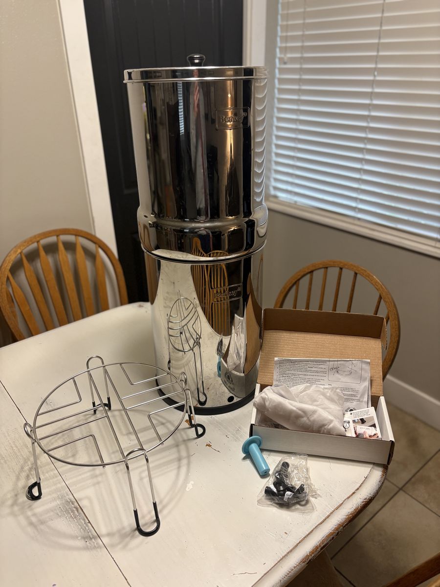 Berkey water filter system (filters not included).