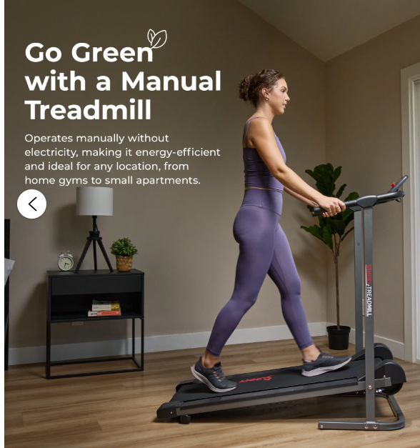 Sunny Smart Walking Treadmill, 300 LB Weight Capacity, Non-Electric, Fixed Incline, Foldable, Digital Monitor, Bluetooth