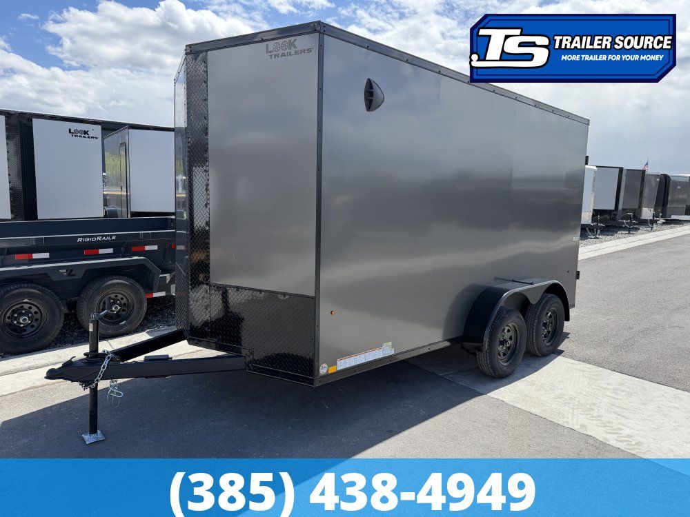 7x14 Look ST DLX Enclosed Cargo Trailer - 7'0" Interior - 7K GVWR - .080 PolyCor, Barn Doors, Black Out Package, Translucent