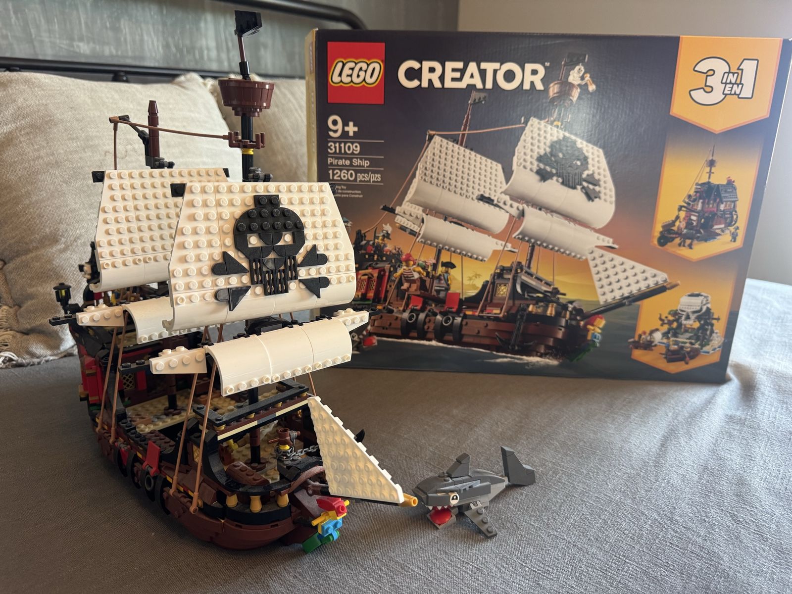 LEGO Creator 3-in-1 Pirate Ship 31109 - 1260 Pieces, Built Model with Box