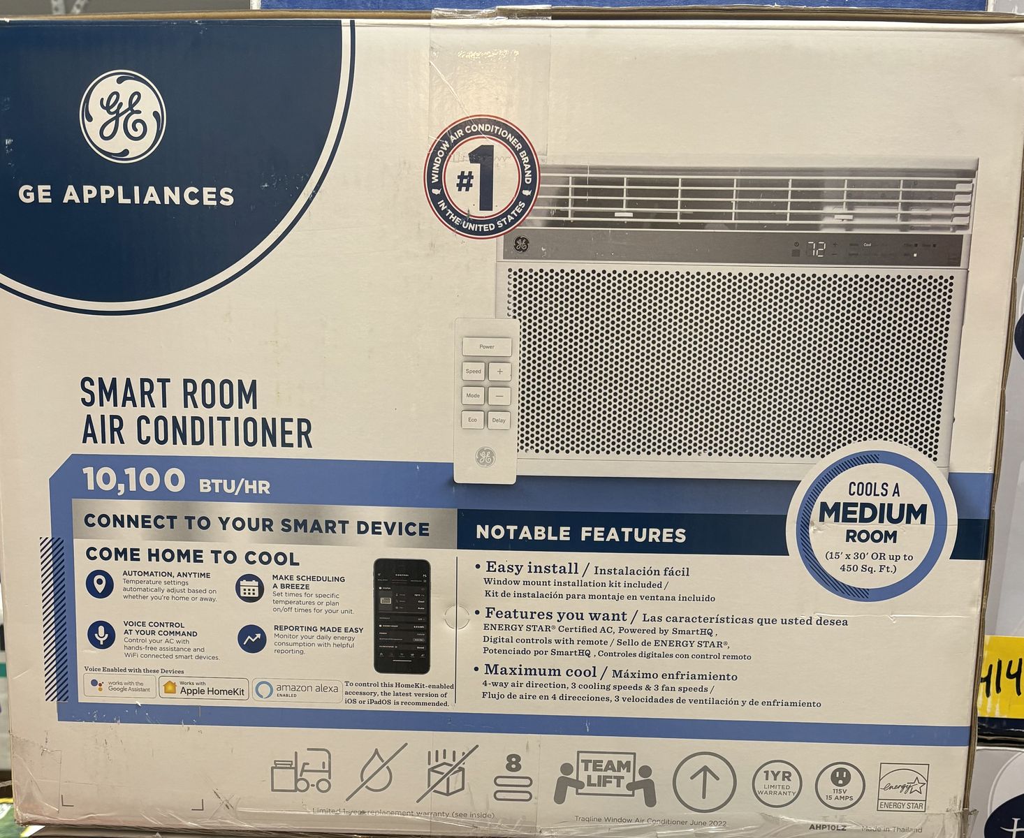 NEW GE WIFI Smart Room Air Conditioner 10,100 BTU