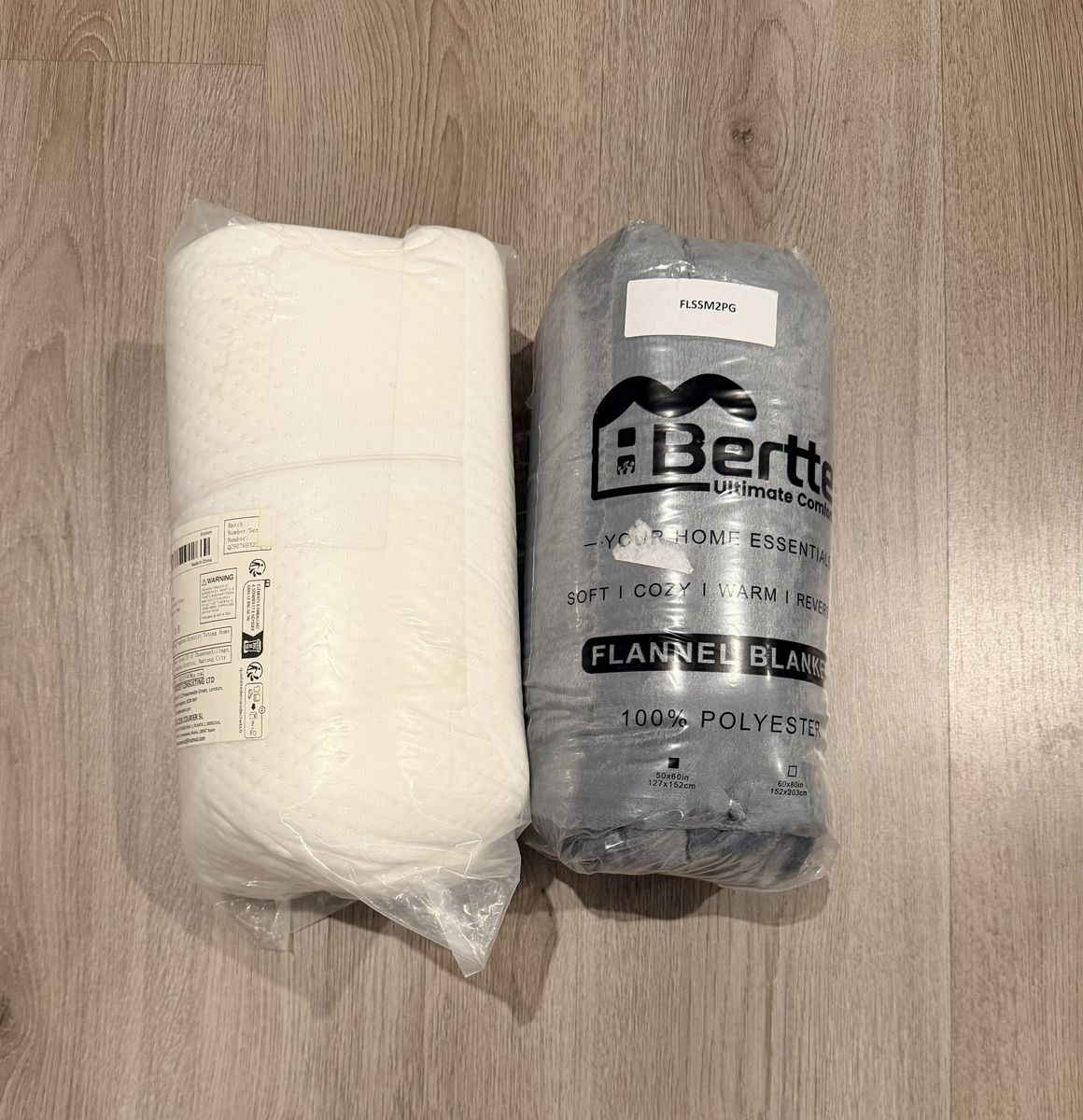 New Sealed Throw Blanket (50x60) + Memory Foam Pillow Bundle