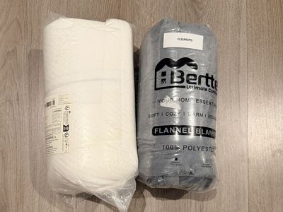 New Sealed Throw Blanket (50x60) + Memory Foam Pillow Bundle
