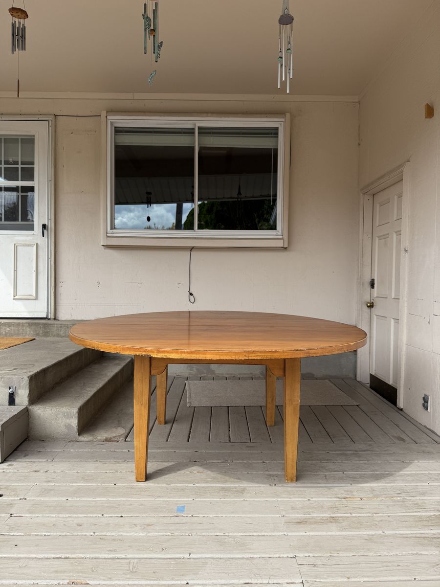 Mid Century Round Wood Table