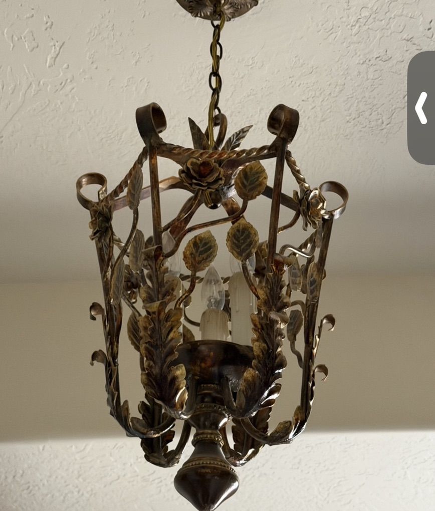 Ornate metal chandelier