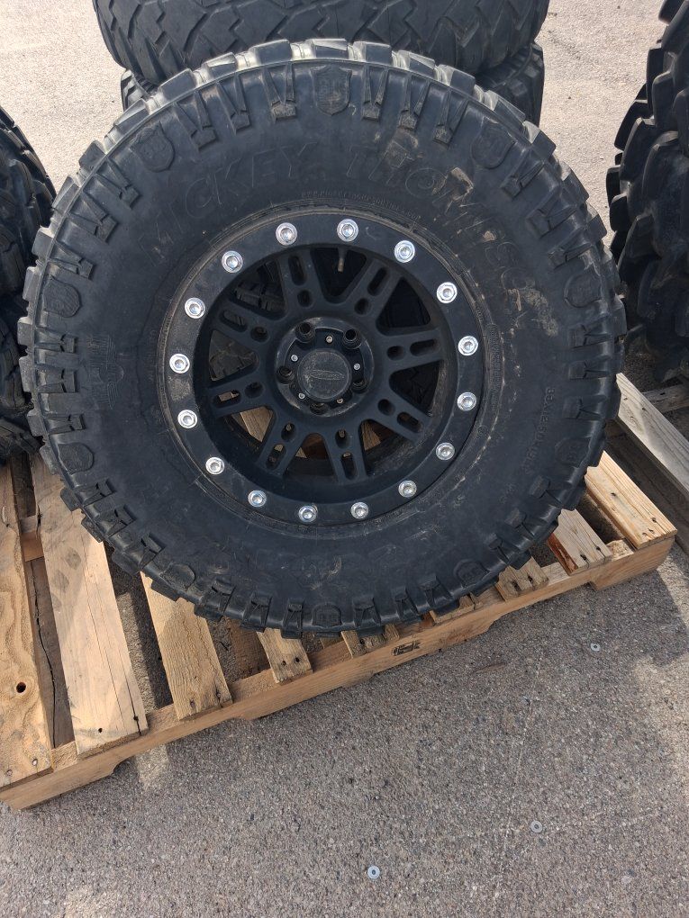 Rims and tires Mickey Thompson Baja Boss 38x15.5R20 LT Tires with Black Wheels - Set of 4, $25/per