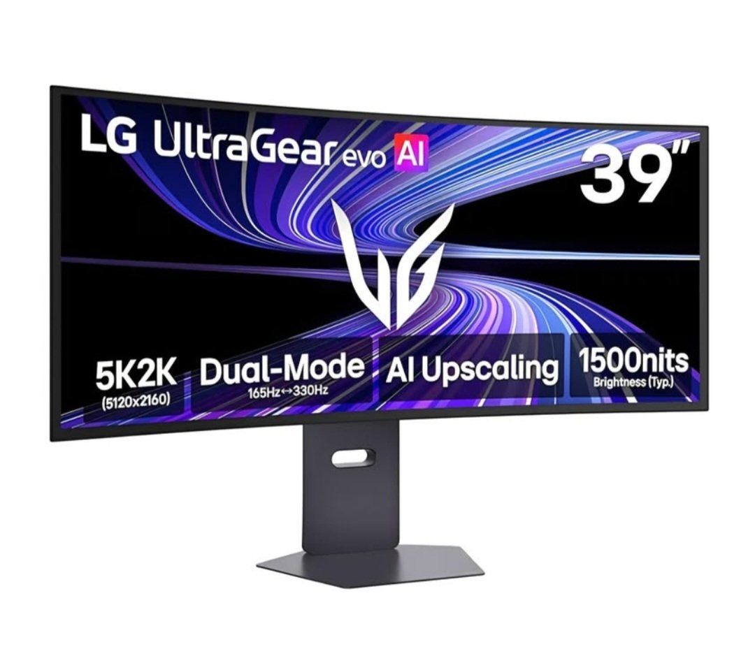 OLED Curved Gaming Monitor LG 39GX950B-B 39-inch Ultragear evo 5K2K WUHD (5120 x 2160), Dual-Mode,165