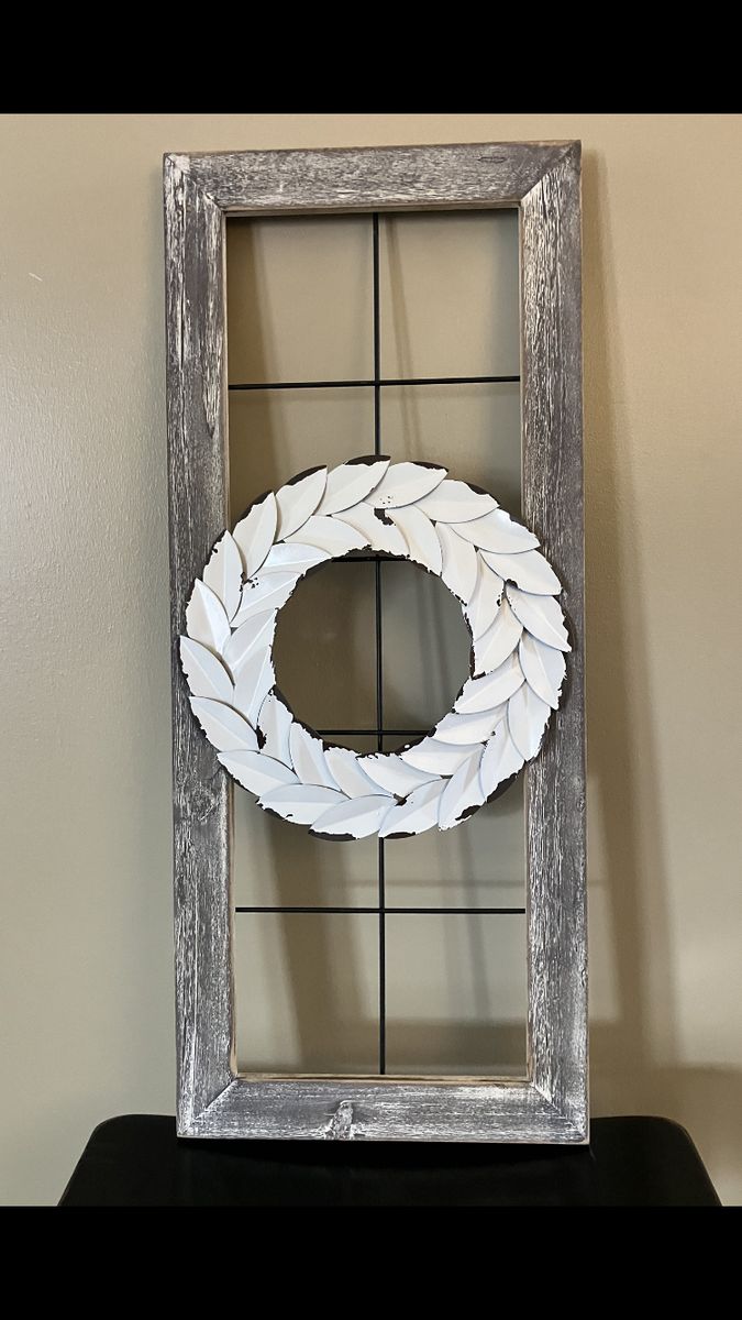 Window With Metal Wreath
