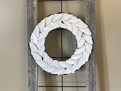 Window With Metal Wreath