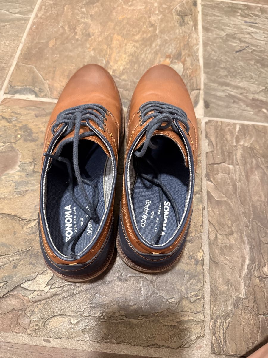 Sonoma Men's Brown/Blue Ortholite Eco Dress Shoes, Size 8