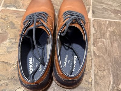 Sonoma Men's Brown/Blue Ortholite Eco Dress Shoes, Size 8