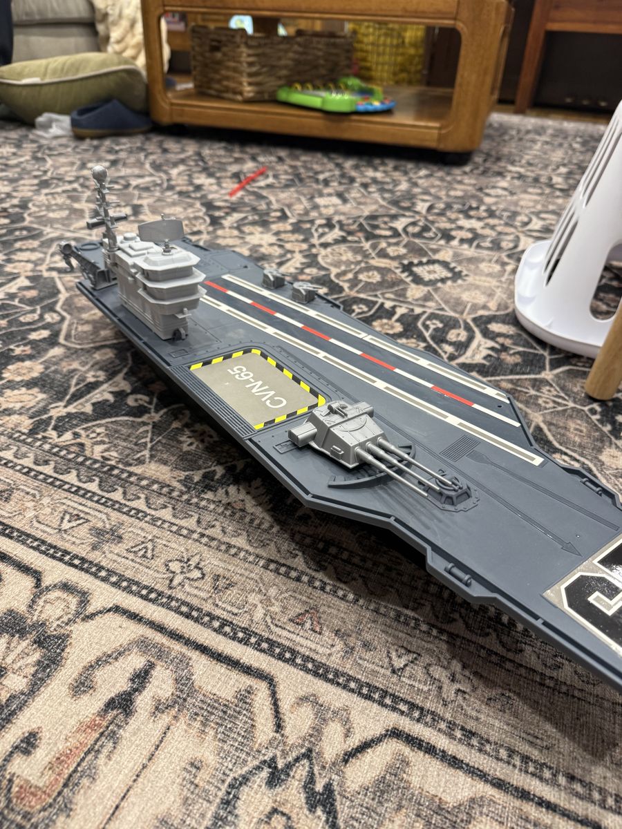 Aircraft Carrier With Tank, Helicopter And Plane