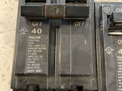 GE 40 Amp 2 Pole Circuit Breakers