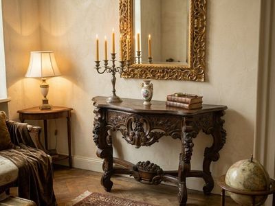 Antique Rococo Style Console Table