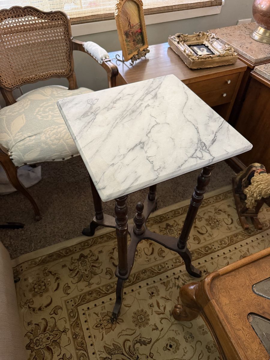 Victorian Mahogany Marble Table Plant Stand