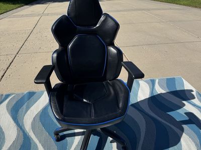 Racing Style Gaming Office Chair Black with Blue Trim