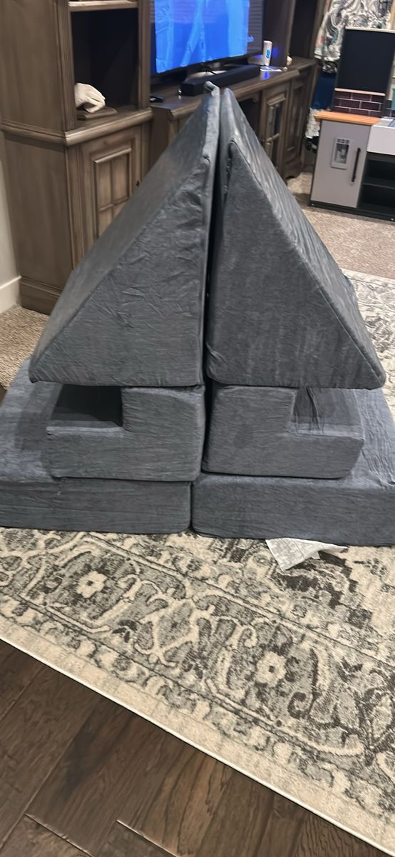 Yourigami Kids Play Set - Grey Modular Foam Blocks for Creative Play
