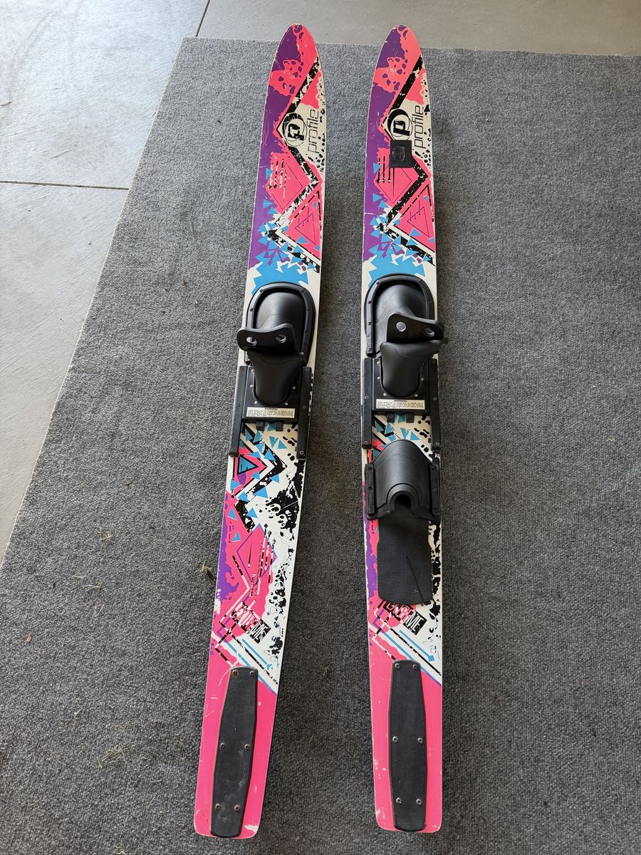 Profile Waterskis - Pink/Purple/Black, Adults, Recreational Water Skiing