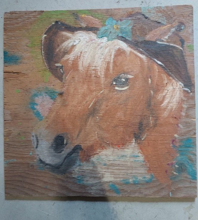 Hand-painted Horse on Wood Wall Art - Unique Rustic Decor