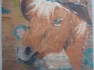 Hand-painted Horse on Wood Wall Art - Unique Rustic Decor