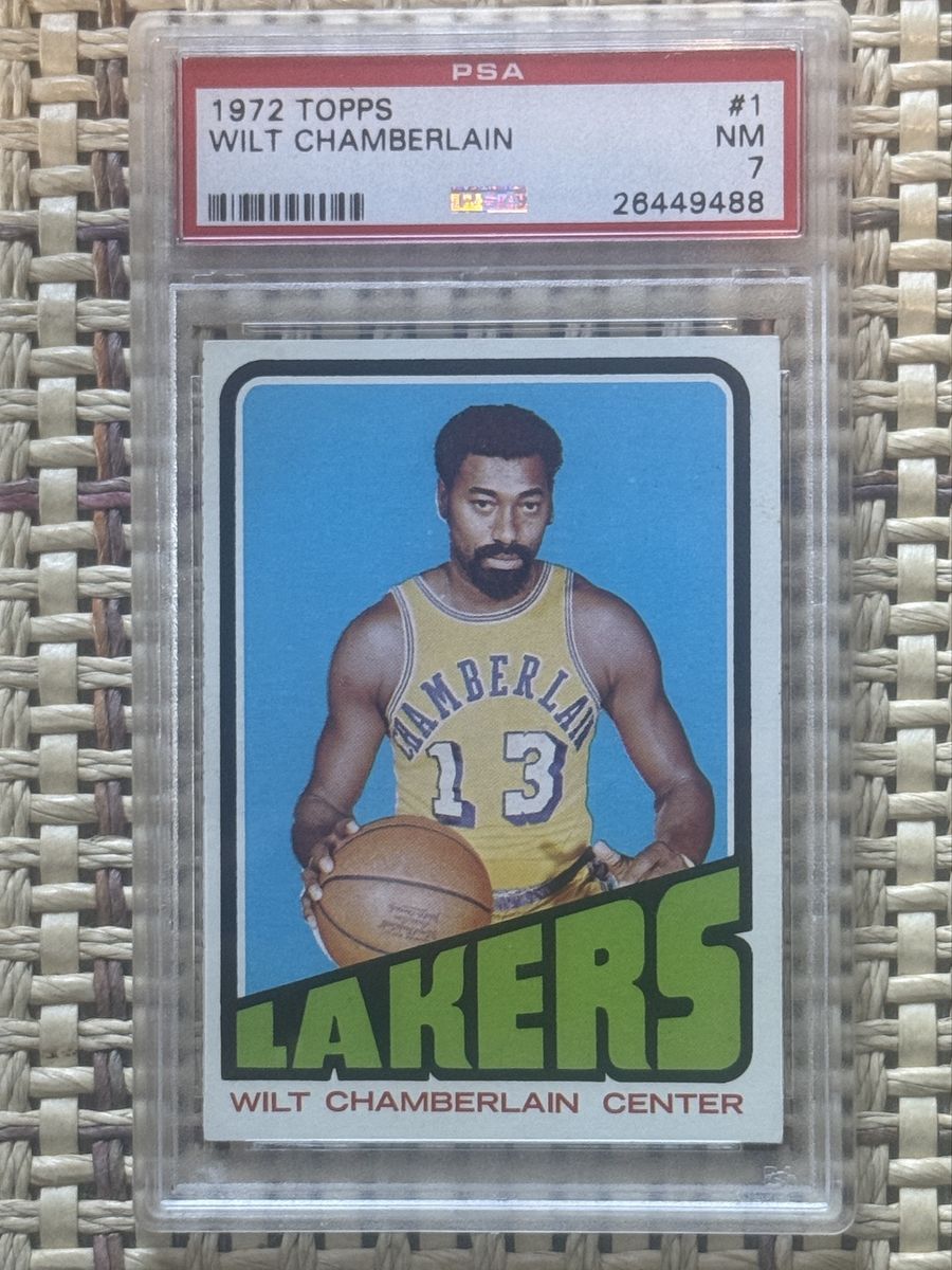 1972 Topps Wilt Chamberlain PSA Graded #1 NM 7 Basketball Card Lakers HOF