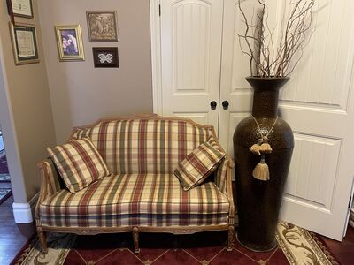 Couch and Decorative piece