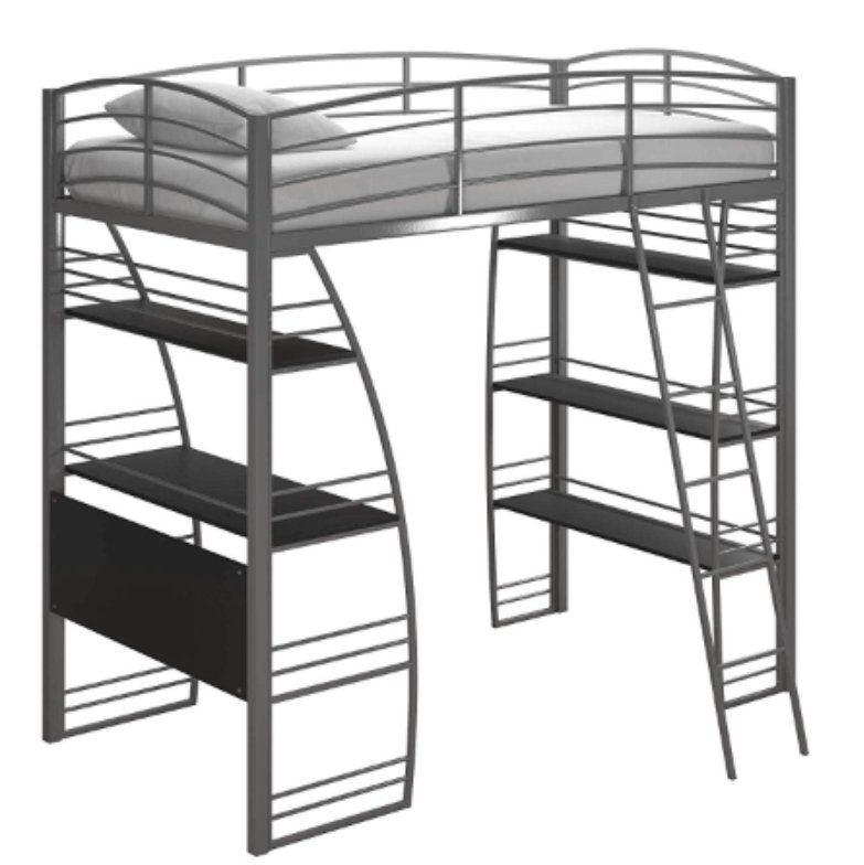 SINGLE SIZE-LOFT BED-METAL FRAME-NO MATTRESS-STURDY-DISASSEMBLED-HARDWARE INCLUDED