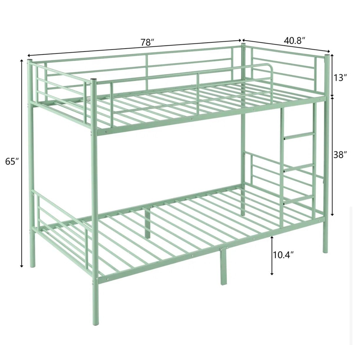 2 sets of Twin-Over-Twin Bunk Beds with Built-In Ladders
