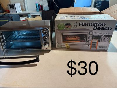 Hamilton Beach Horno Tostador Toaster Oven, Stainless Steel, 4-Slice Capacity, Bagel Function