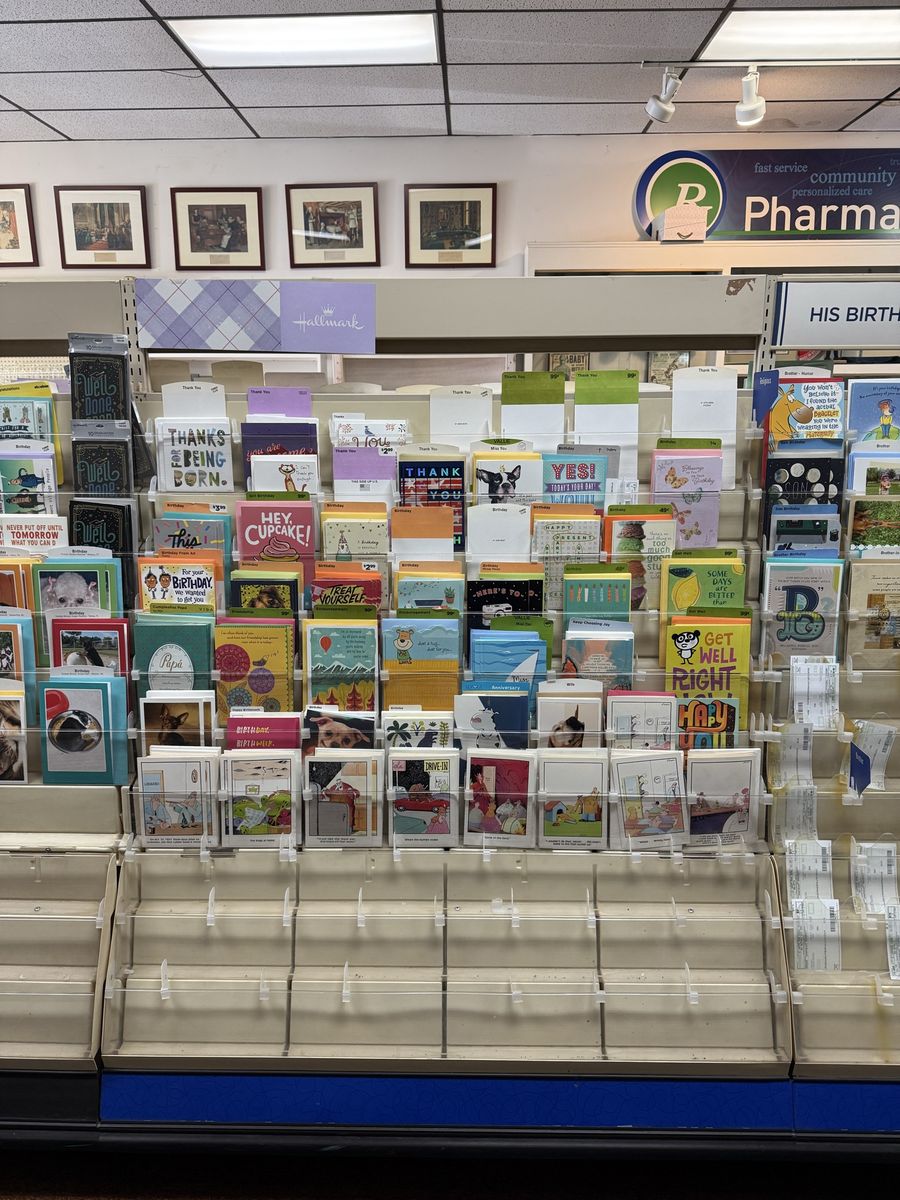 Commercial Retail Greeting Card Display Shelving Unit