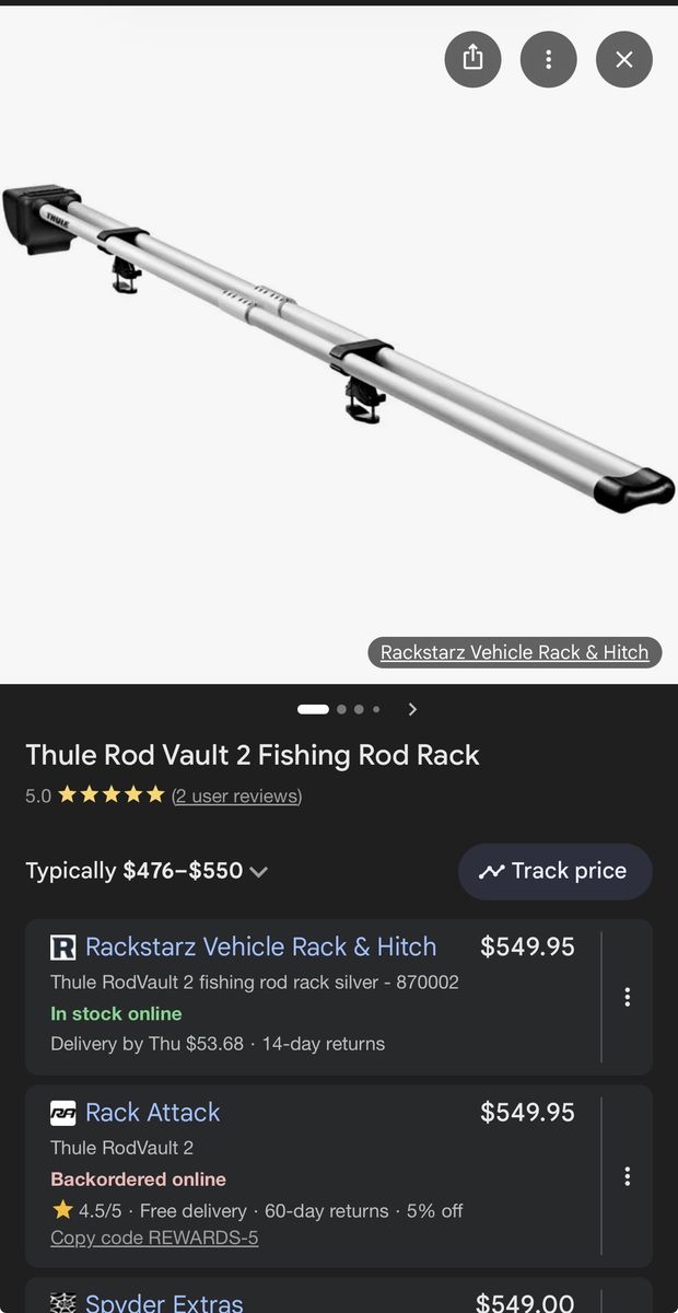 Thule Rodvault 2 Fly Rod Rack