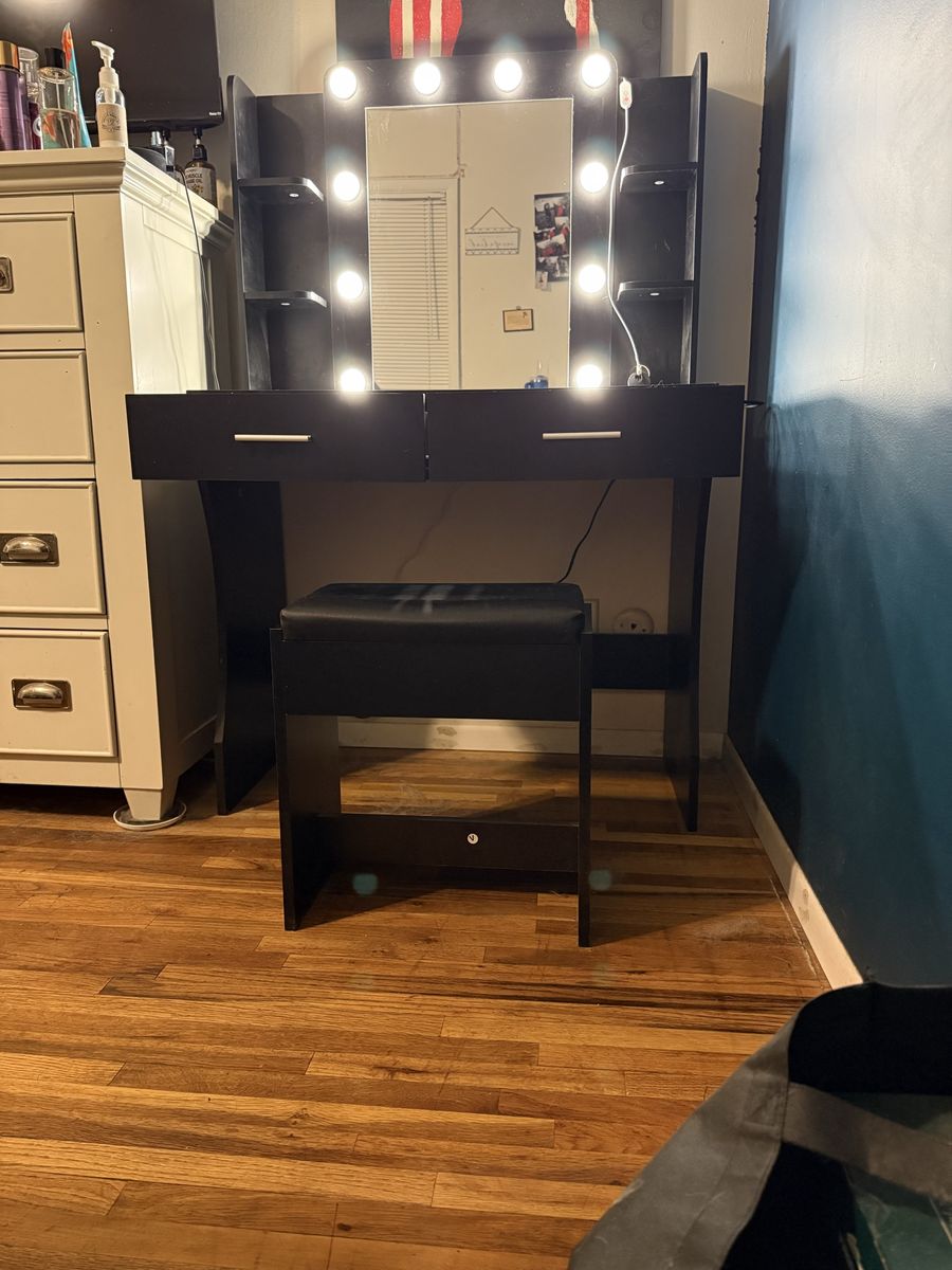 Vanity with stool
