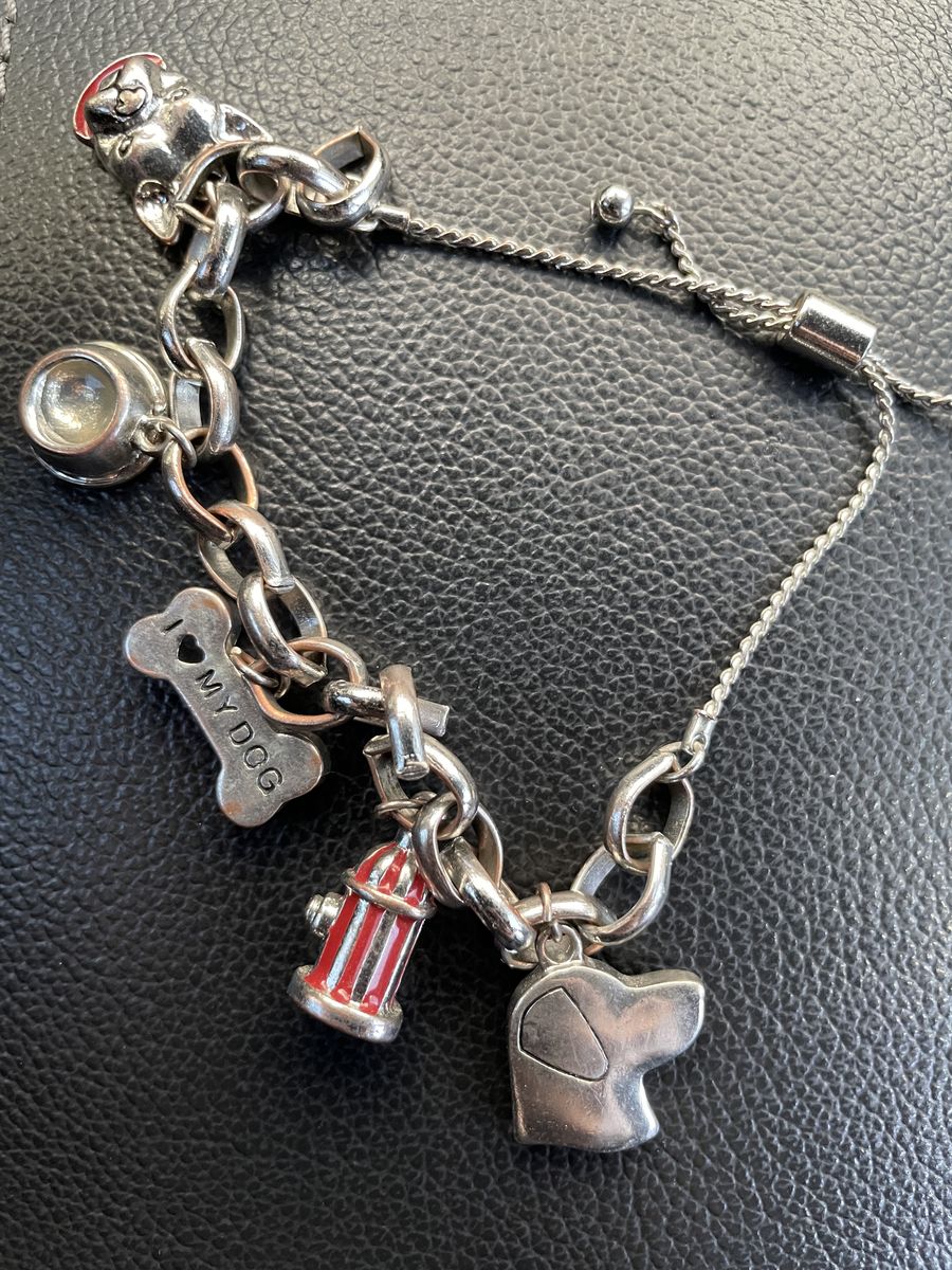 Vintage Frenchie Dog Lover Themed Charm Bracelet