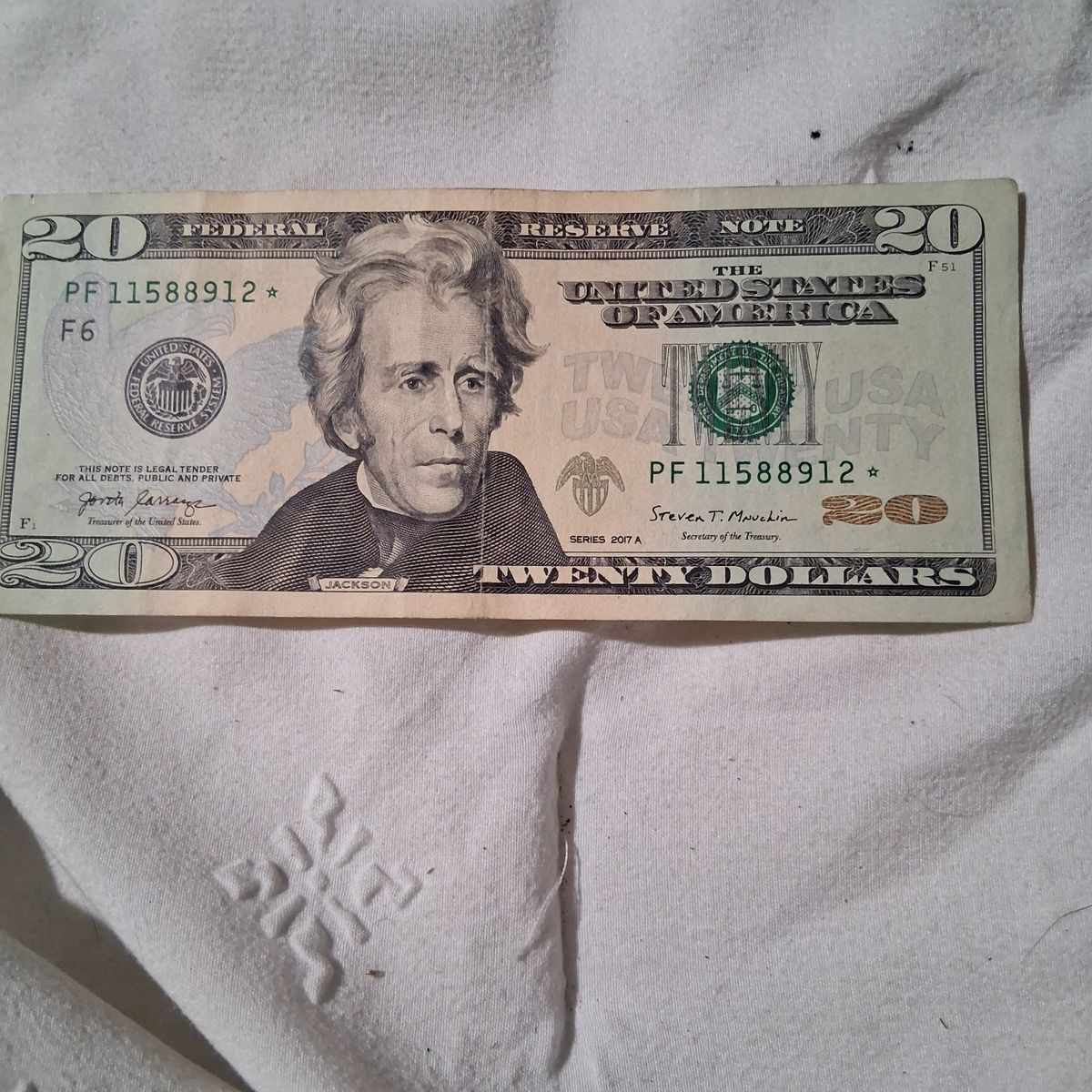 US $20 Star Note Federal Reserve Note Series 2017A Twenty Dollar Bill