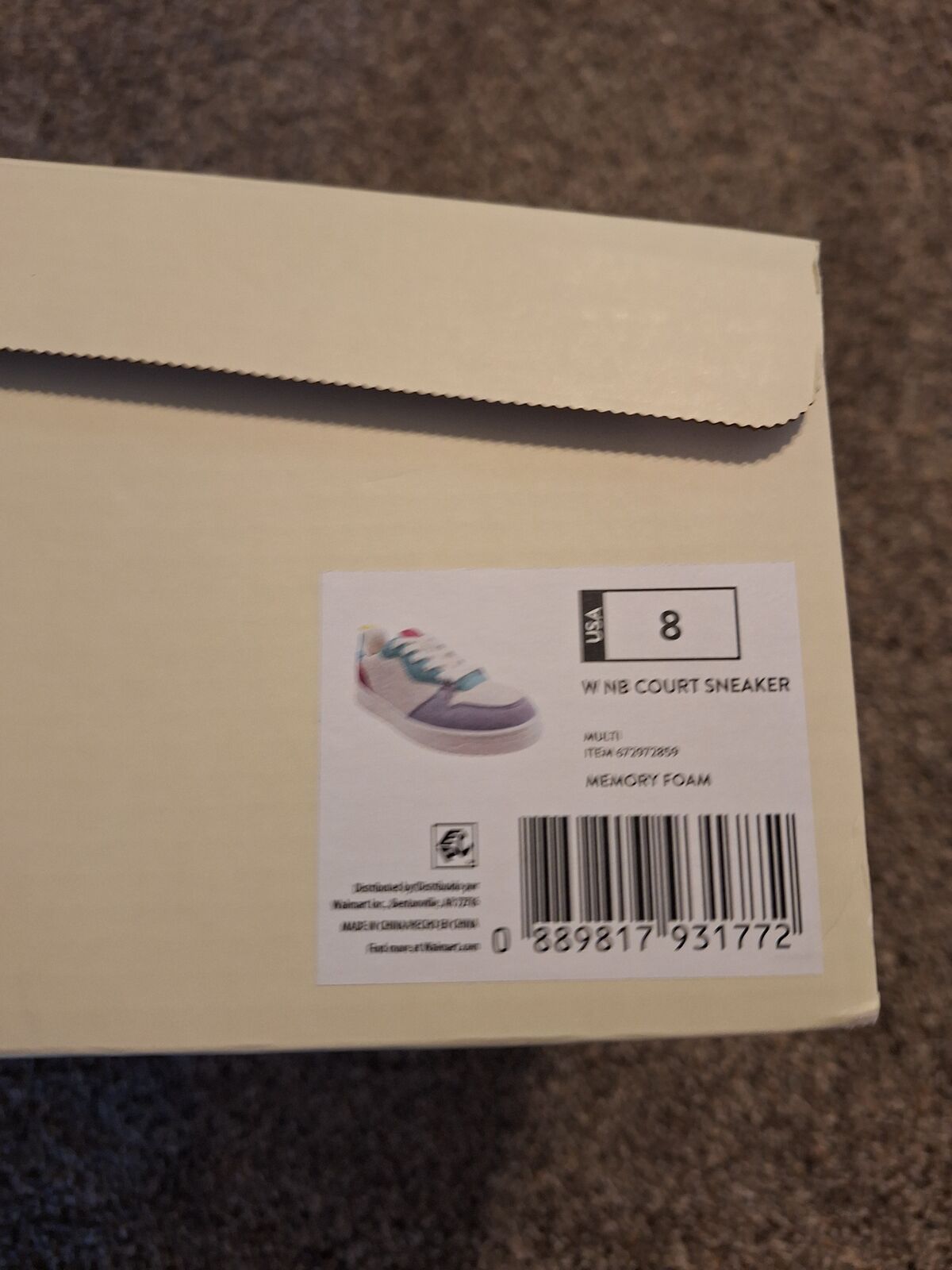 W no court sneakers memory foam size 8 new