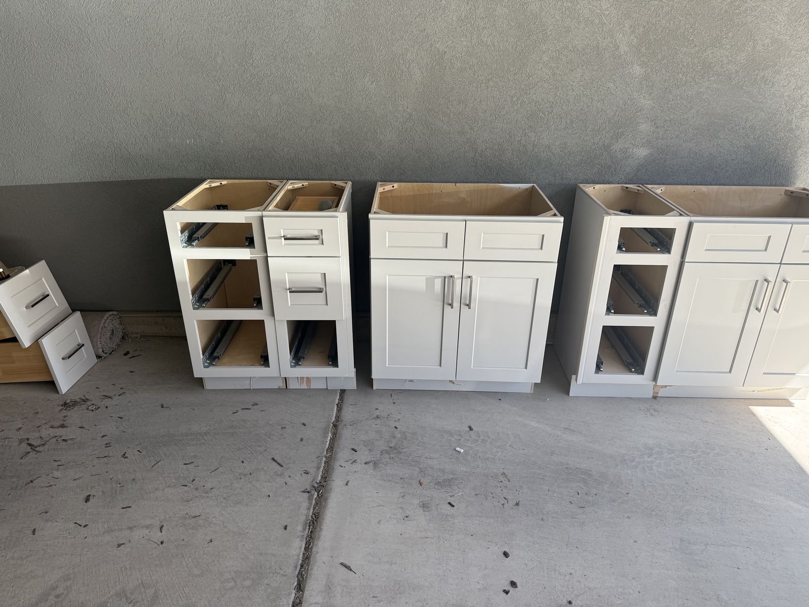 Bathroom Vanity Cabinets + 2 Sinks/Faucets - White Shaker - Remodel Pullout