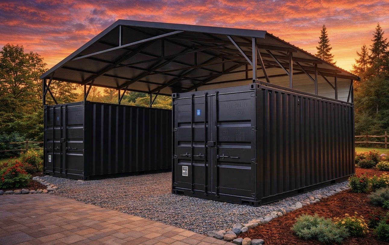 Slate Grey 8 X 20 Shipping Container loaded