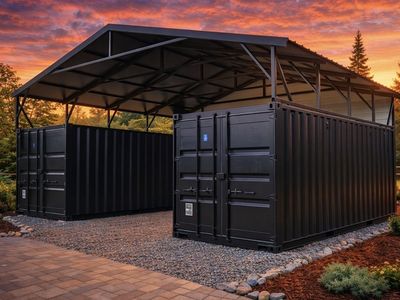 Slate Grey 8 X 20 Shipping Container loaded
