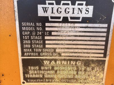 Wiggins WG80RT4 Rough Terrain Forklift - 8,000lb Capacity, 55 MPH Max Tow Speed