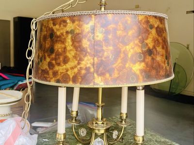 Vintage Empire Bouillote Chandelier Hanging Pendant Lamp Very Good Condition