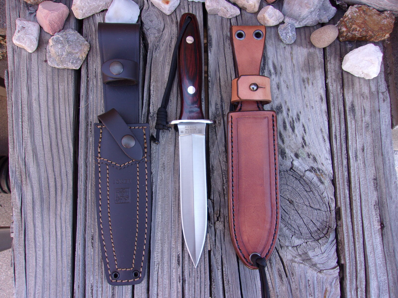 Joker Lince Double Edged Knife w. LF Custom Leather Sheath