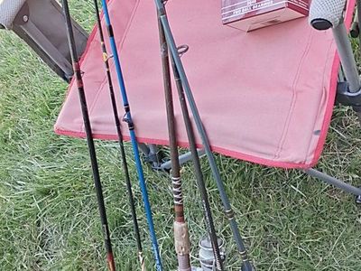 Nice Bundle new & used Fishing Rods and Reels - Shakespeare Intrepid, Shimano Miz, Fenwick Fenglass, and More