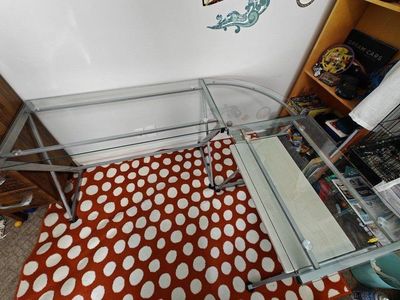 Glass L-Shaped Desk