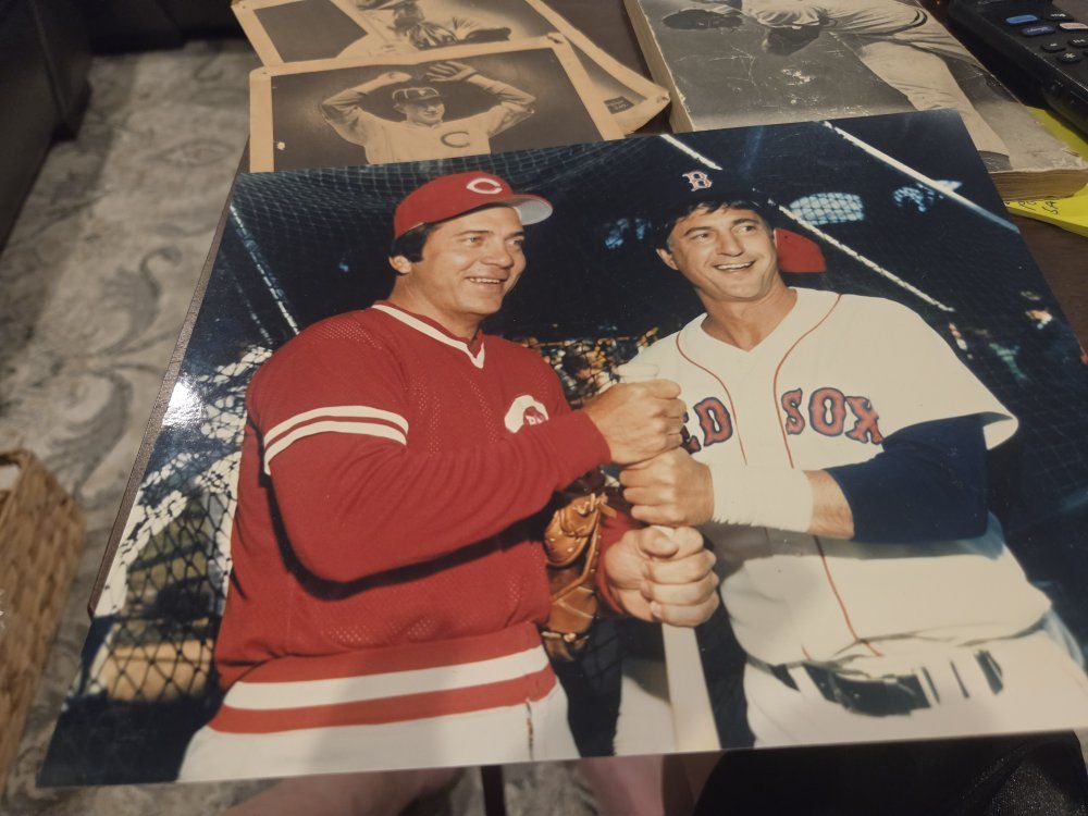 Vintage Baseball Photo Print Johnny Bench & Carl Yastrzemski Boston Red Sox Cincinnati Reds