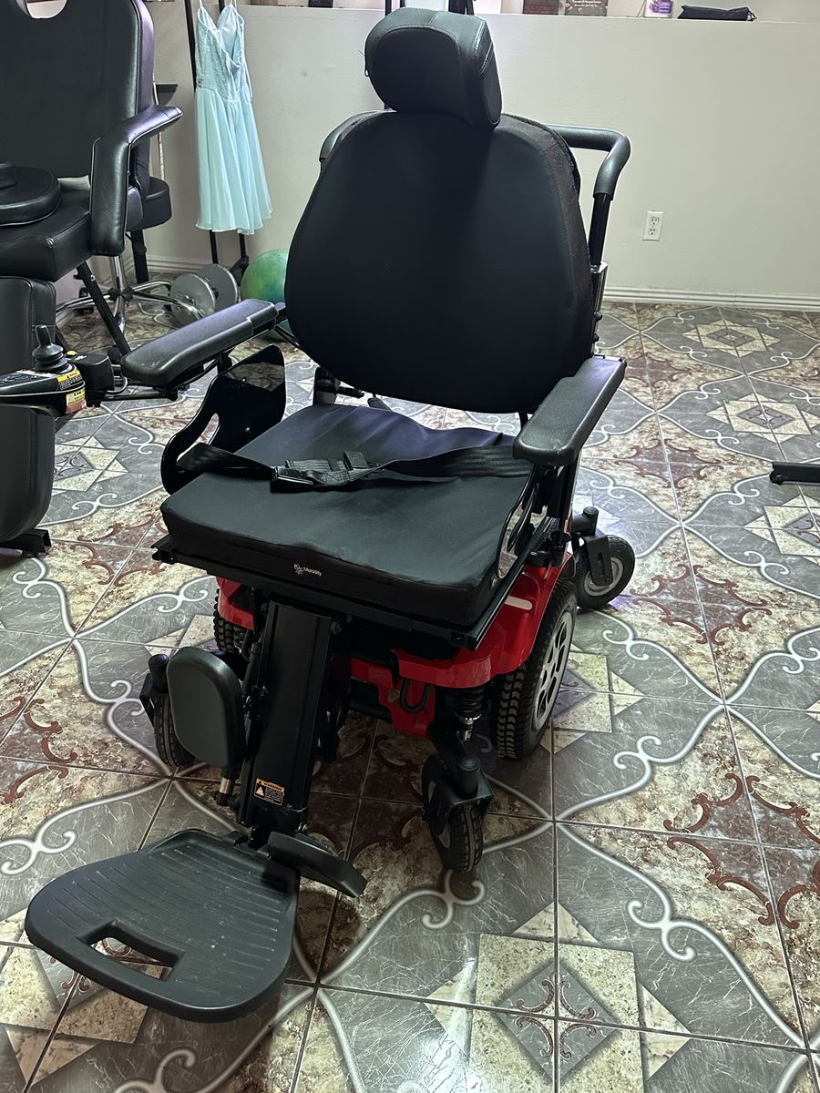 Used Vector Rehab Mobility Electric Wheelchair, Red/Black