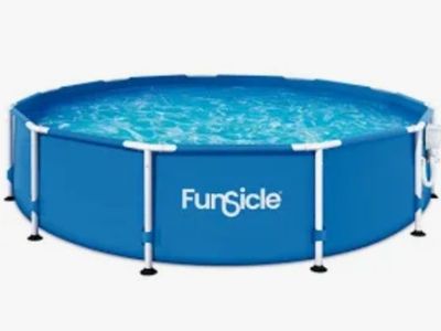 New in Box Funsicle 12ft x 30 Inch Outdoor Activity Round Frame Above Ground Swimming Pool Set