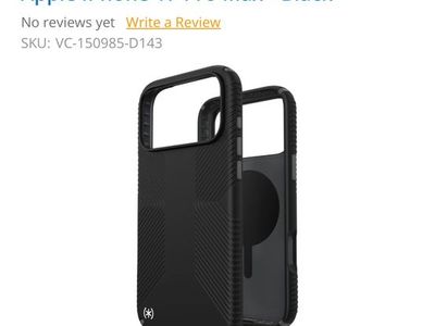 Speck Presidio2 Grip Magsafe Case for iPhone 17 Pro Max - Black